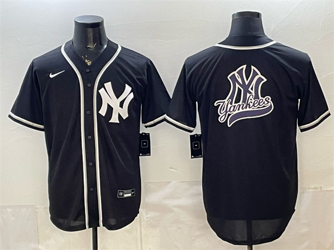 Men's New York Yankees Team Big Logo 2026 Fashion Replica Black Out Stitched Baseball Jersey Men's New York Yankees Team Big Logo 2026 Fashion Replica Black Out Stitched Baseball Jersey